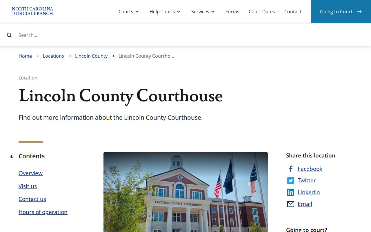 Lincoln County criminal court case courthouse access page