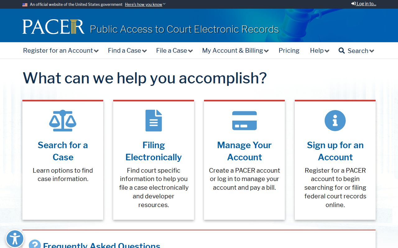 PACER federal court access for Lincoln County criminal history research