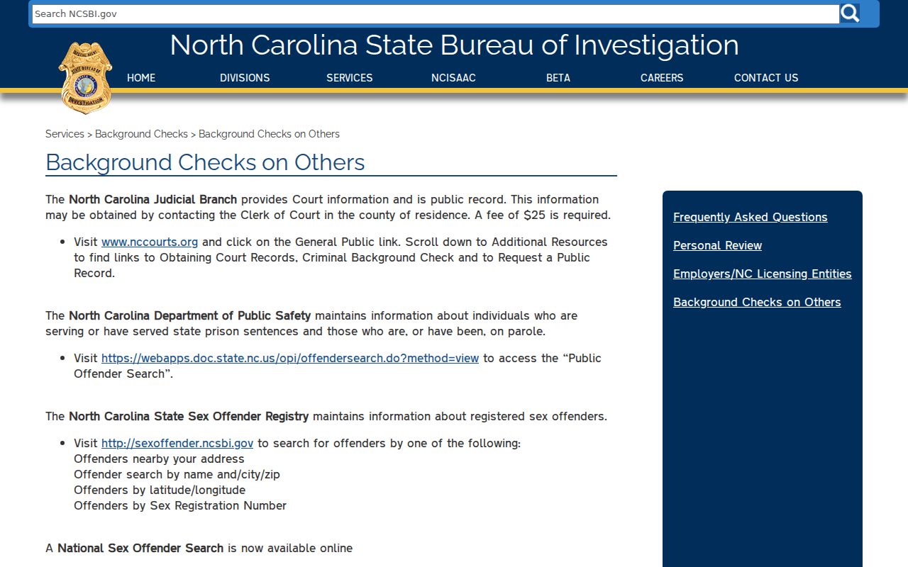 Official North Carolina background check channels for Lincoln County records